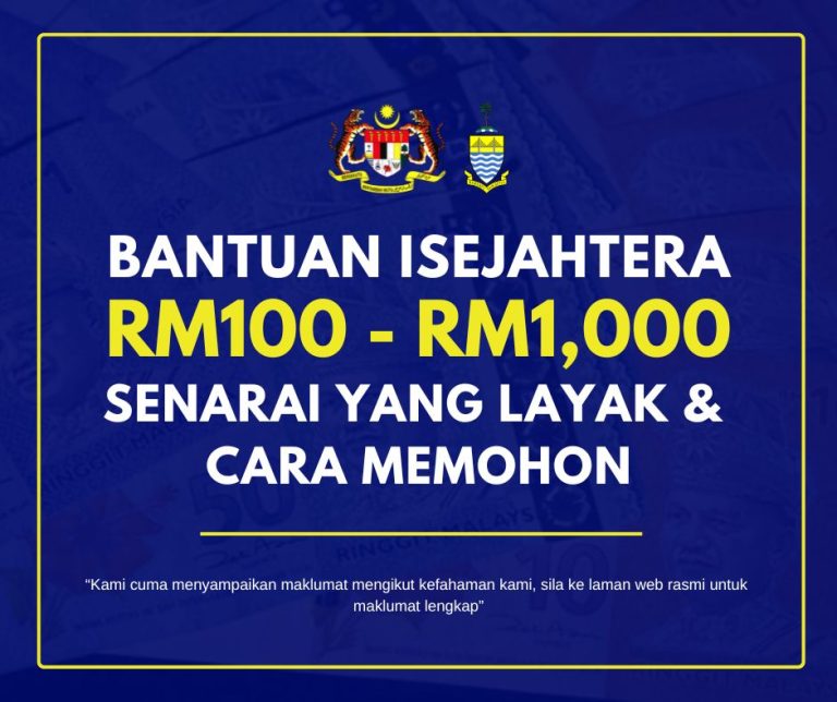 Bantuan ISejahtera RM100 Hingga RM1 000 Senarai Mereka Yang Layak