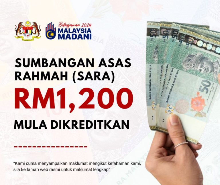 Sumbangan Asas Rahmah SARA RM1 200 Mula Dikreditkan Ini Senarai