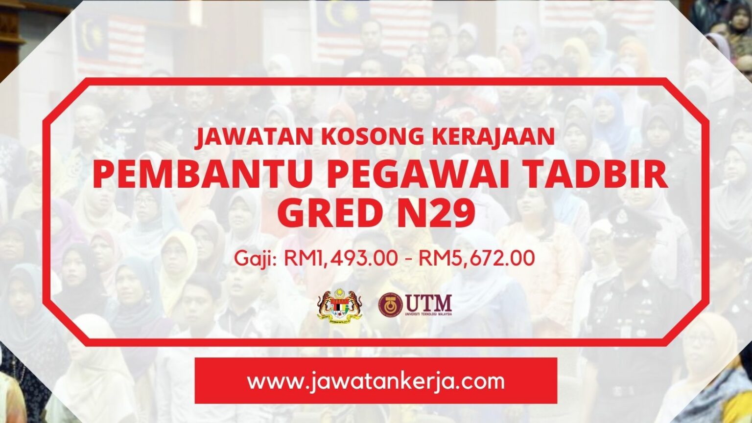 Kekosongan Jawatan Penolong Pegawai Tadbir Gred N29. Gaji Ditawarkan ...