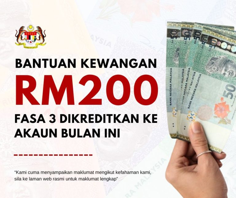 Bantuan RM200 Fasa 3 Dikreditkan Ke Akaun Bulan Ini: Berikut Senarai ...